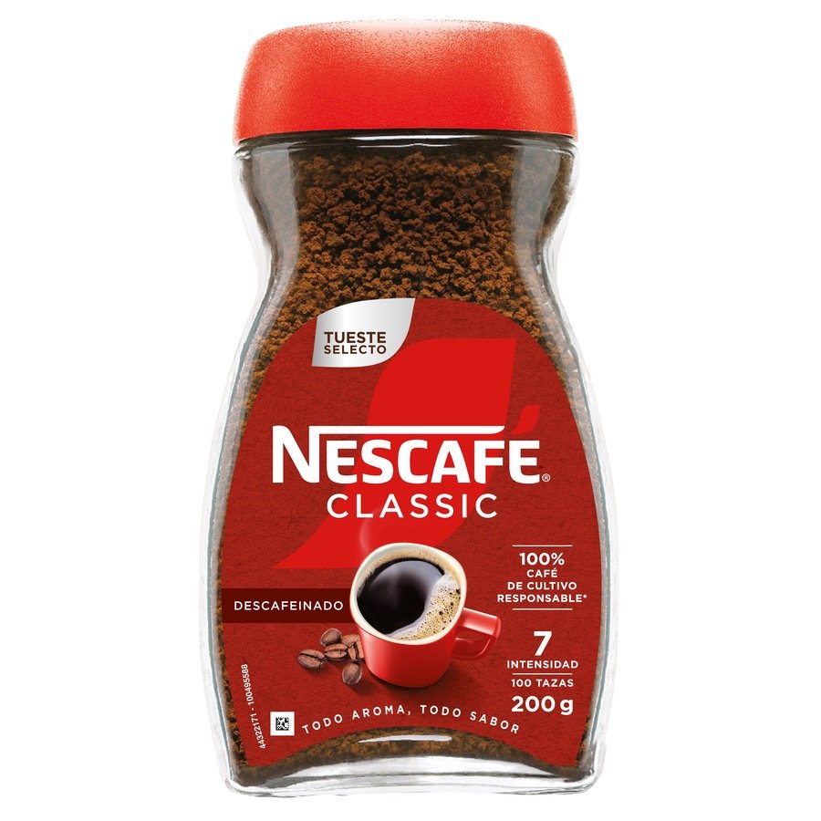 Café soluble NESCAFE Classic descafeinado frasco 200 g