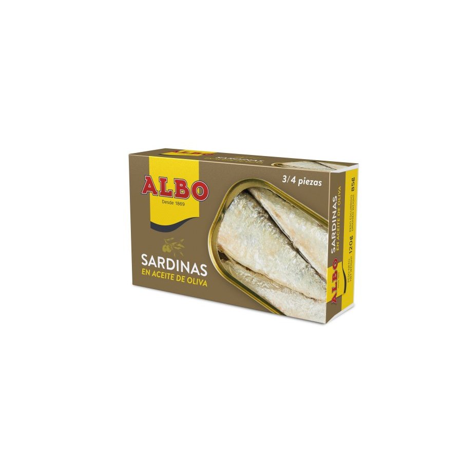 Imagen de Sardinas en aceite de oliva ALBO 3/4 piezas lata 120 g pn.