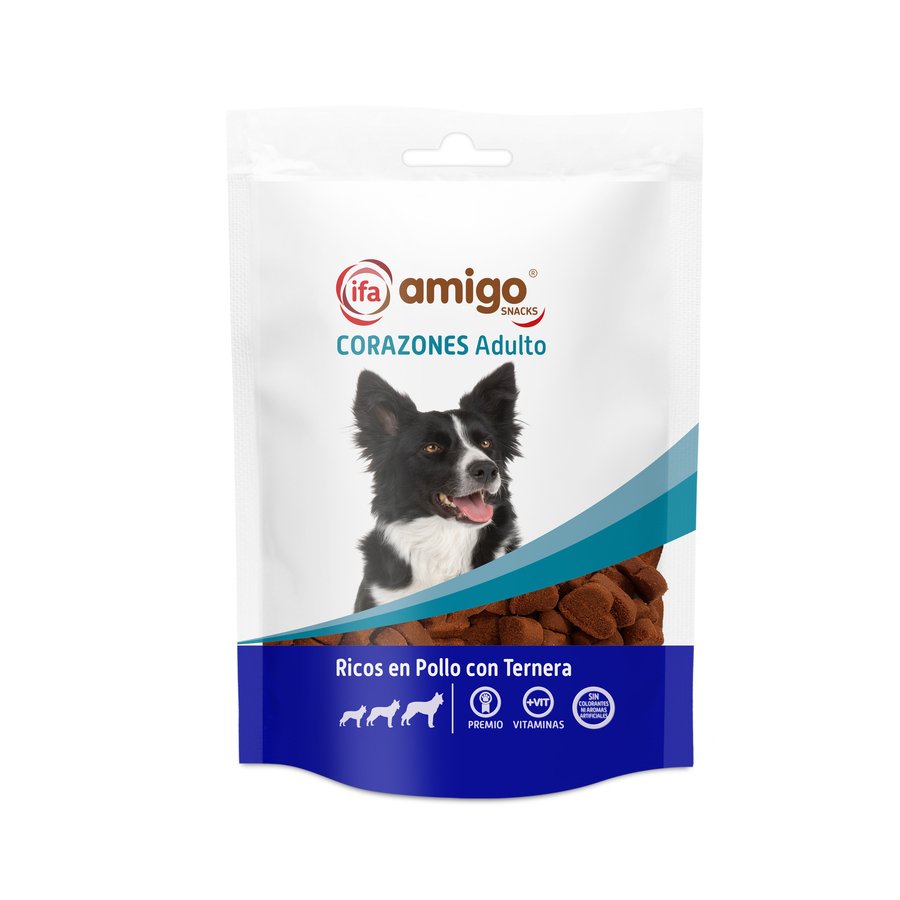 Snack perro IFA AMIGO corazones adulto pollo con ternera 350 g