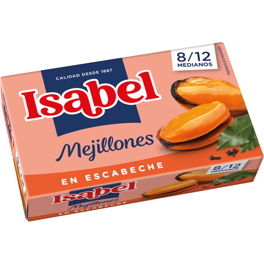 Mejillones en escabeche ISABEL 8/12 115 g pn.
