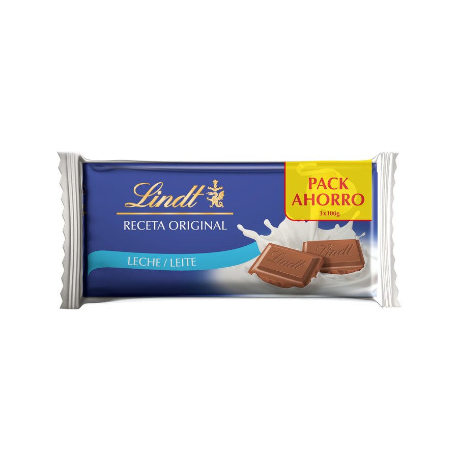 Chocolate con leche LINDT pack 3x100 g
