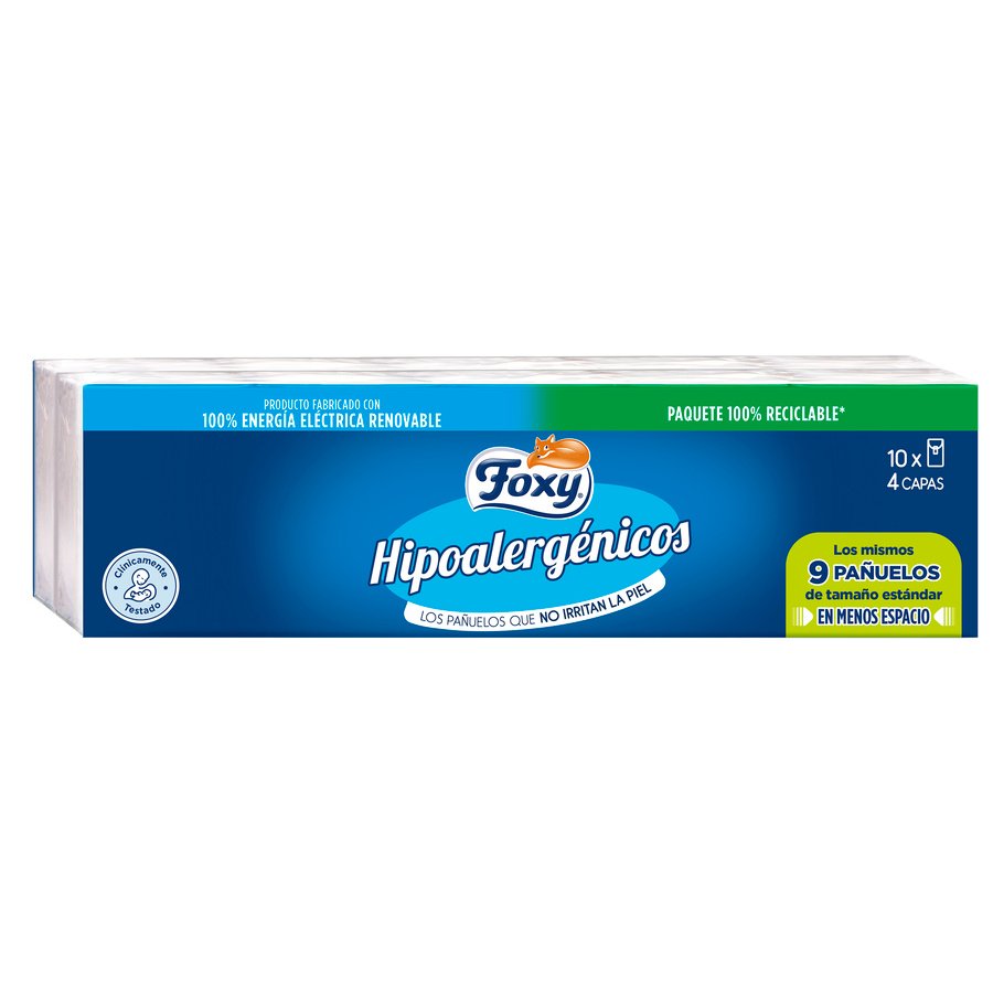 Pañuelos hipoalergénicos FOXY paquete 10 unidades