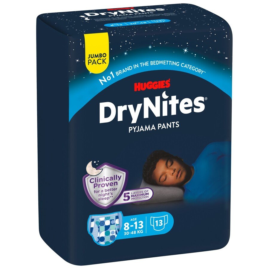 Pañal DRYNITES pyjama pants 8-13 años niño 13 unidades