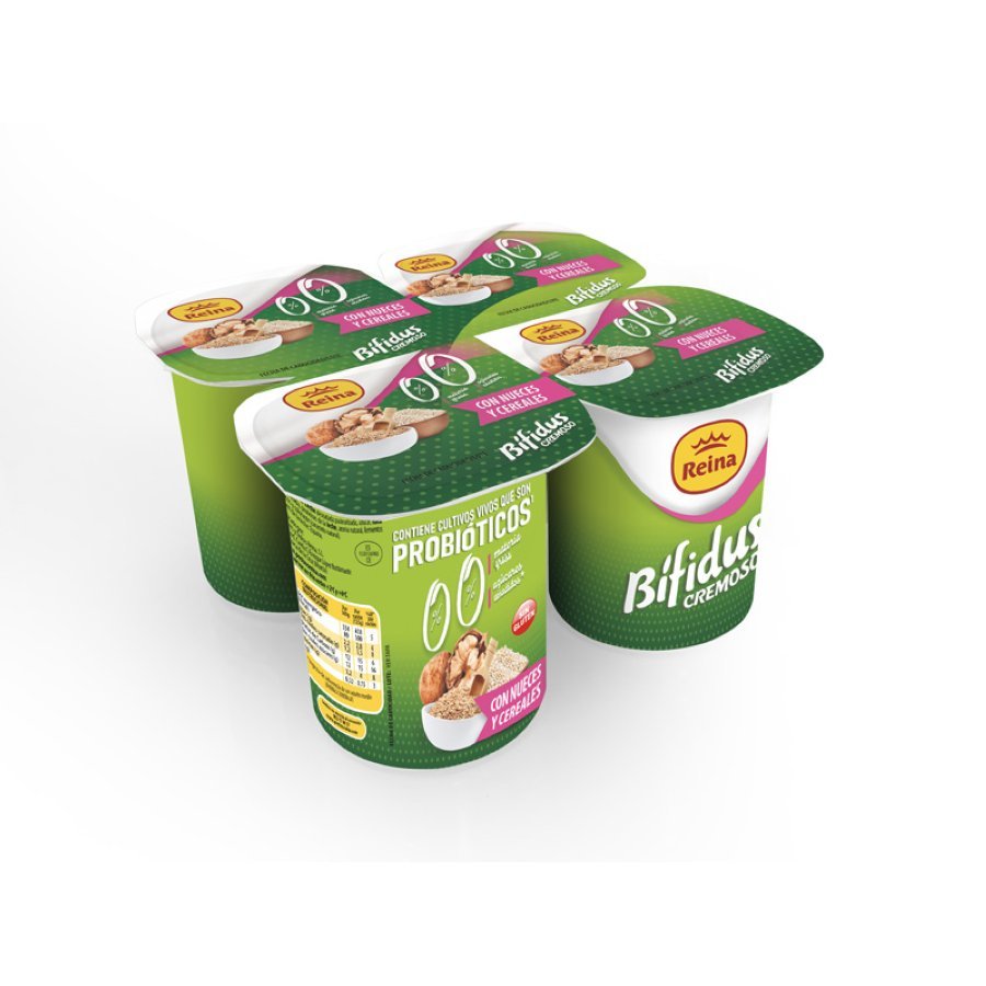 Bífidus REINA cremoso nueces cereales 0% 0% 4x125g