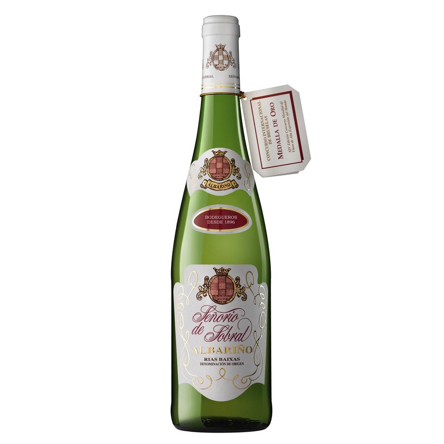 Vino blanco D.O.Rías Baixas SEÑORIO DE SOBRAL albariño botella 75 cl