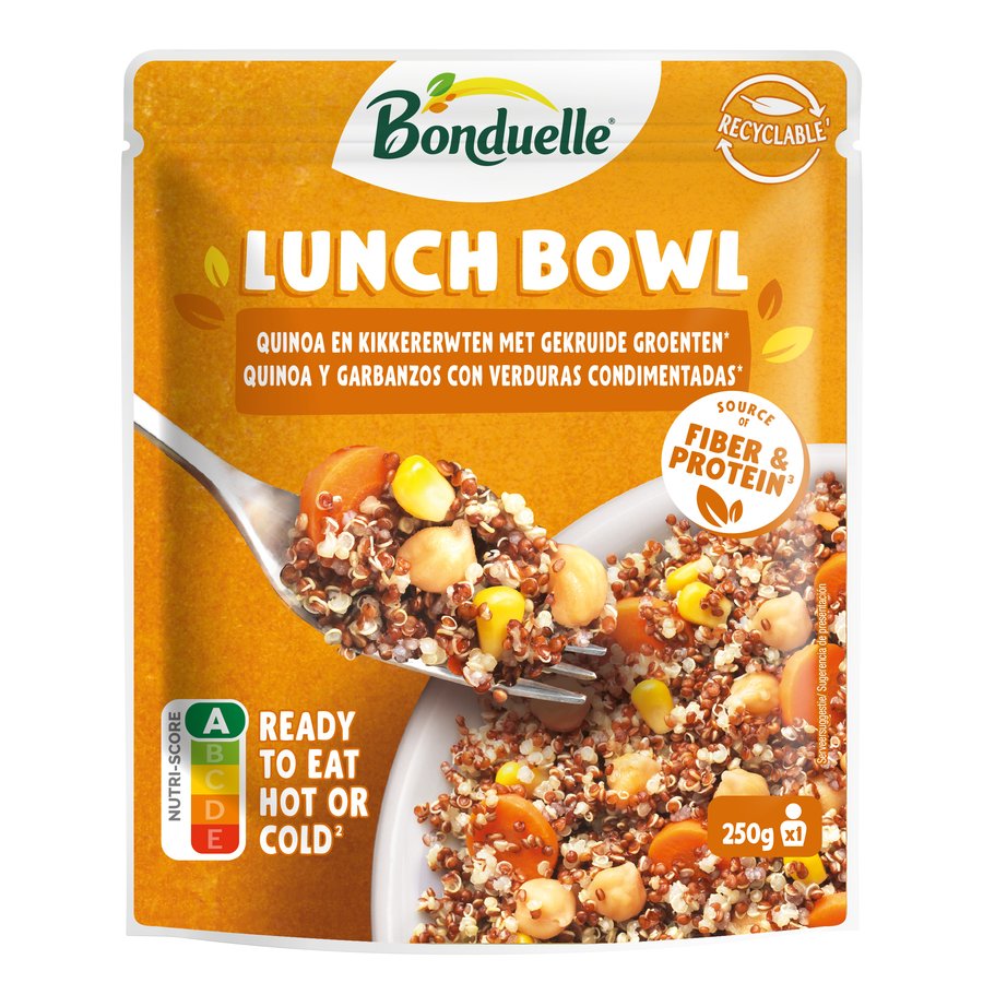 Lunch bowl BONDUELLE zanahoria-garbanzo-maíz-quinoa 250 g