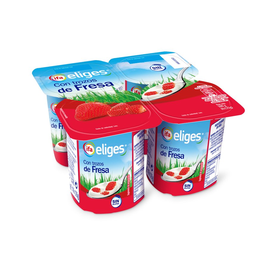 Yogur con trozos de fresa IFA ELIGES 4X125 g