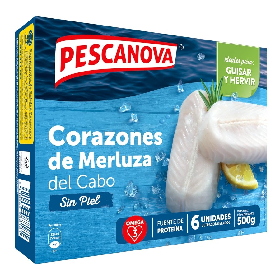 Imagen de Corazones filete de merluza PESCANOVA estuche 500 g pne.