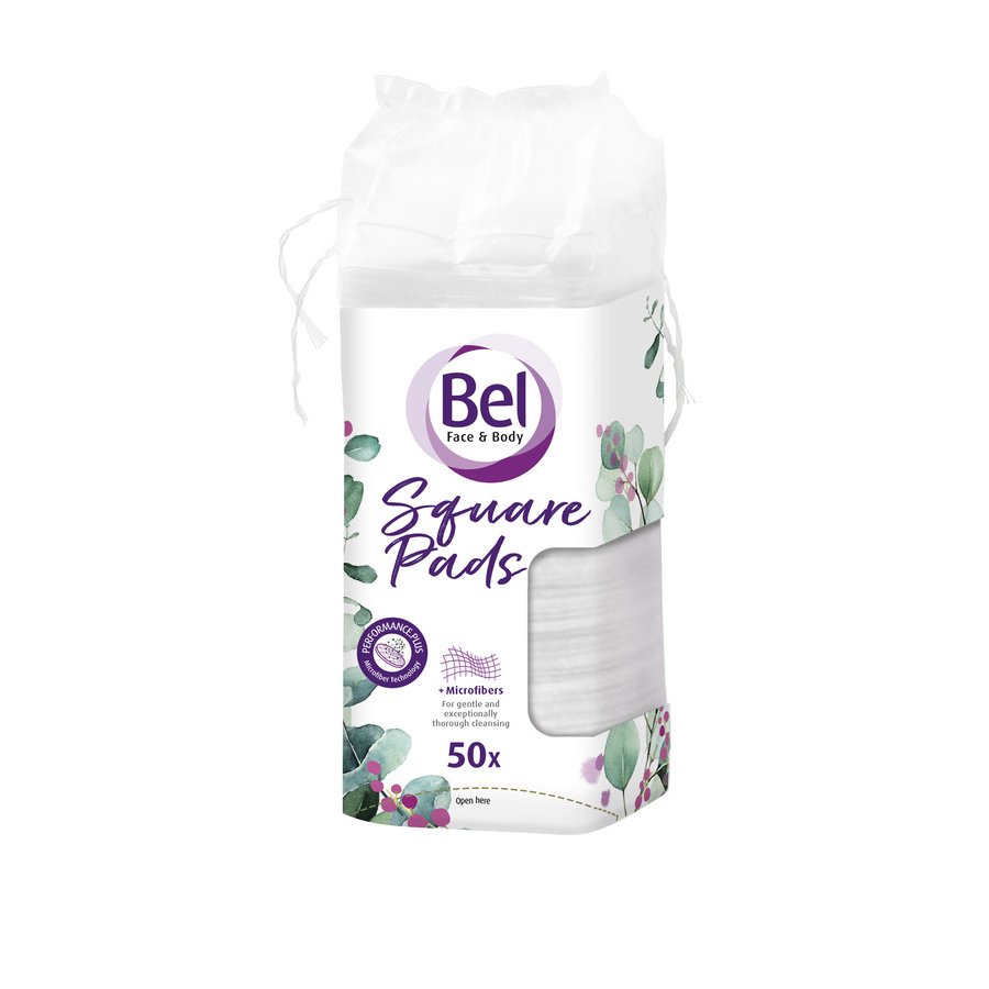 Discos desmaquillantes cuadrados tamaño grande BEL 50 unidades