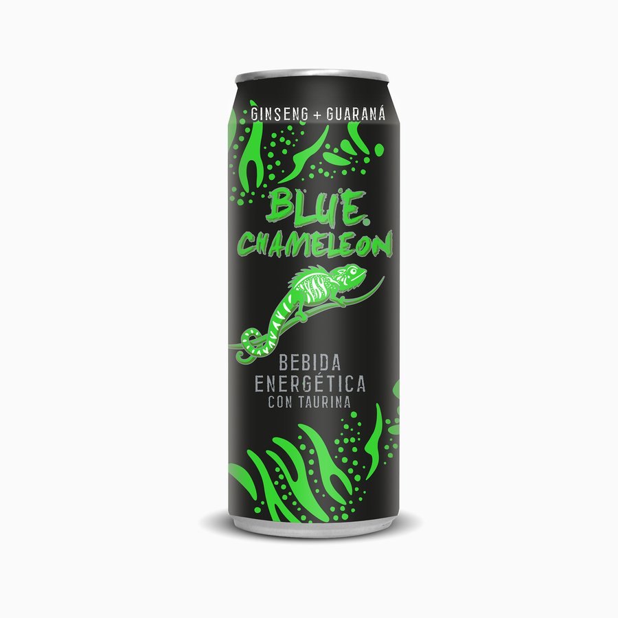 Bebida energética BLUE CHAMELEON ginseng + guaraná lata 50 cl