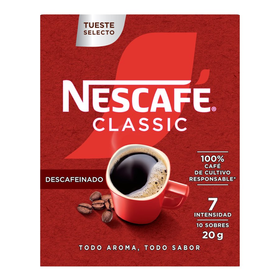 Café soluble NESCAFE descafeinado estuche 10 sobresx2 g