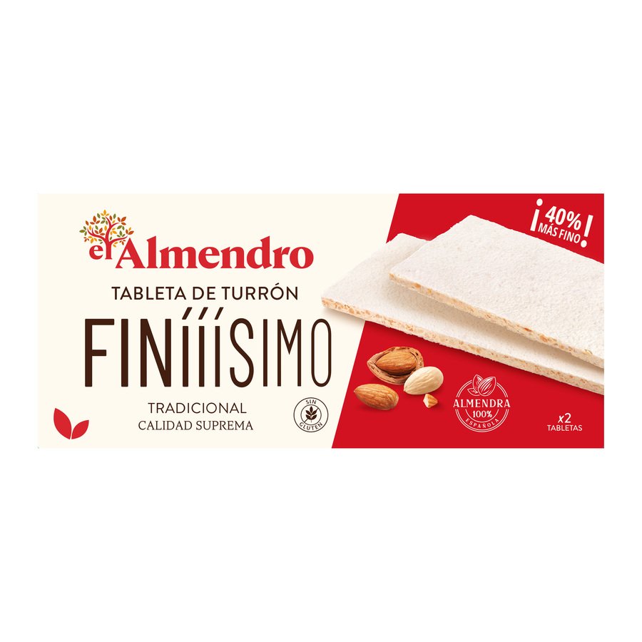 Turrón tradicional EL ALMENDRO Finííísimo tableta 160 g
