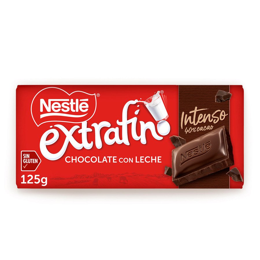 Chocolate con leche NESTLE extrafino Intenso 40% cacao tableta 125 g
