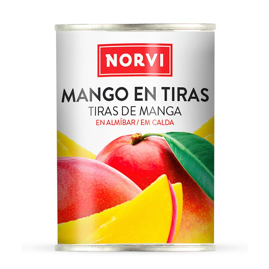 Mango en tiras en almibar NORVI 230 g pne.