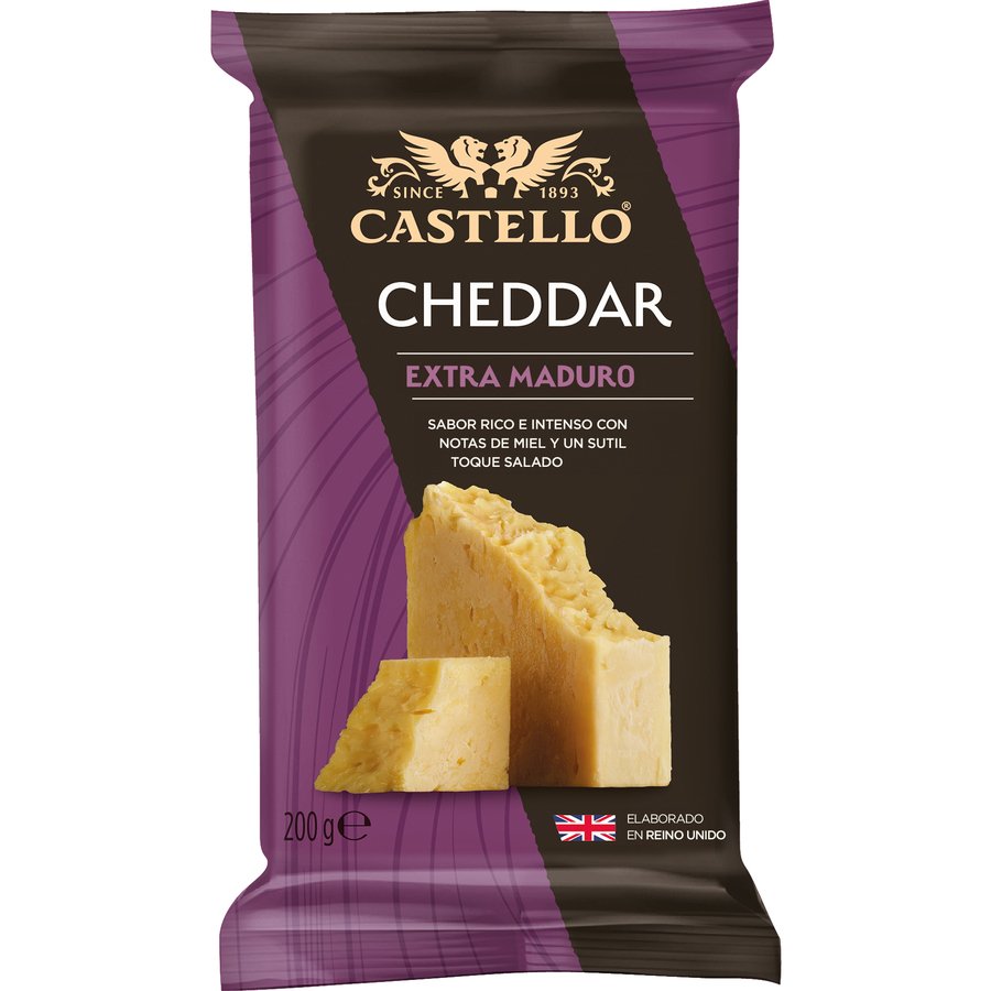 Queso cheddar CASTELLO extra maduro 200 g