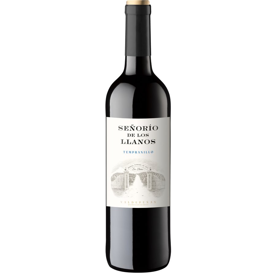 Vino tinto D.O.Valdepeñas SEÑORIO DE LOS LLANOS tempranillo botella 75 cl