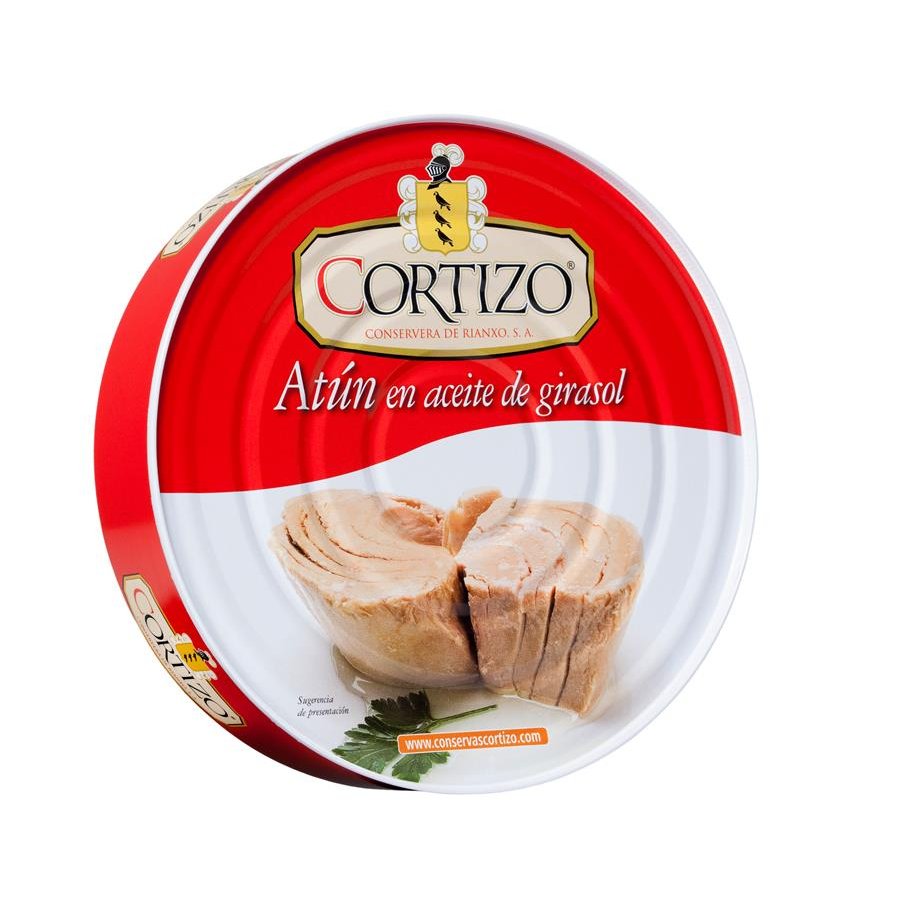 Atún en aceite de girasol CORTIZO  520 g pn.