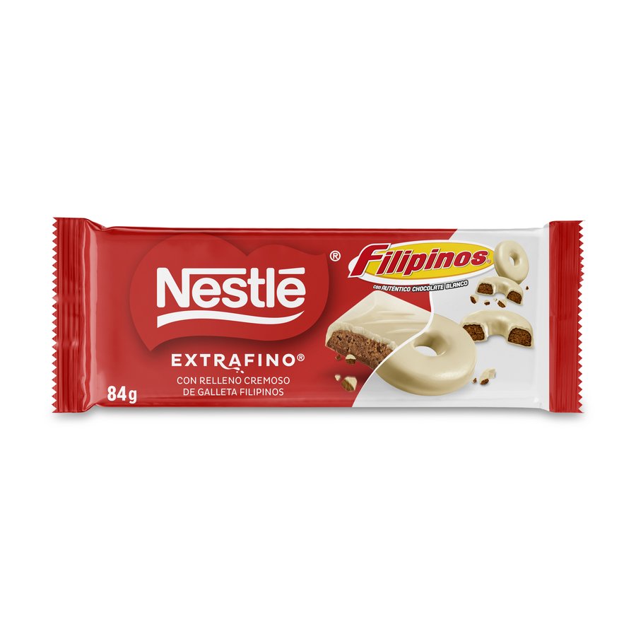Chocolate blanco NESTLE extrafino relleno de Filipinos 84 g