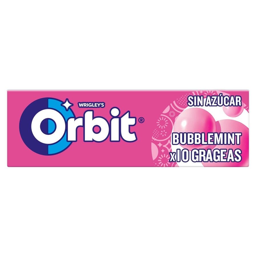 Chicle ORBIT Bubblemint sin azúcar grageas paquete 14 g