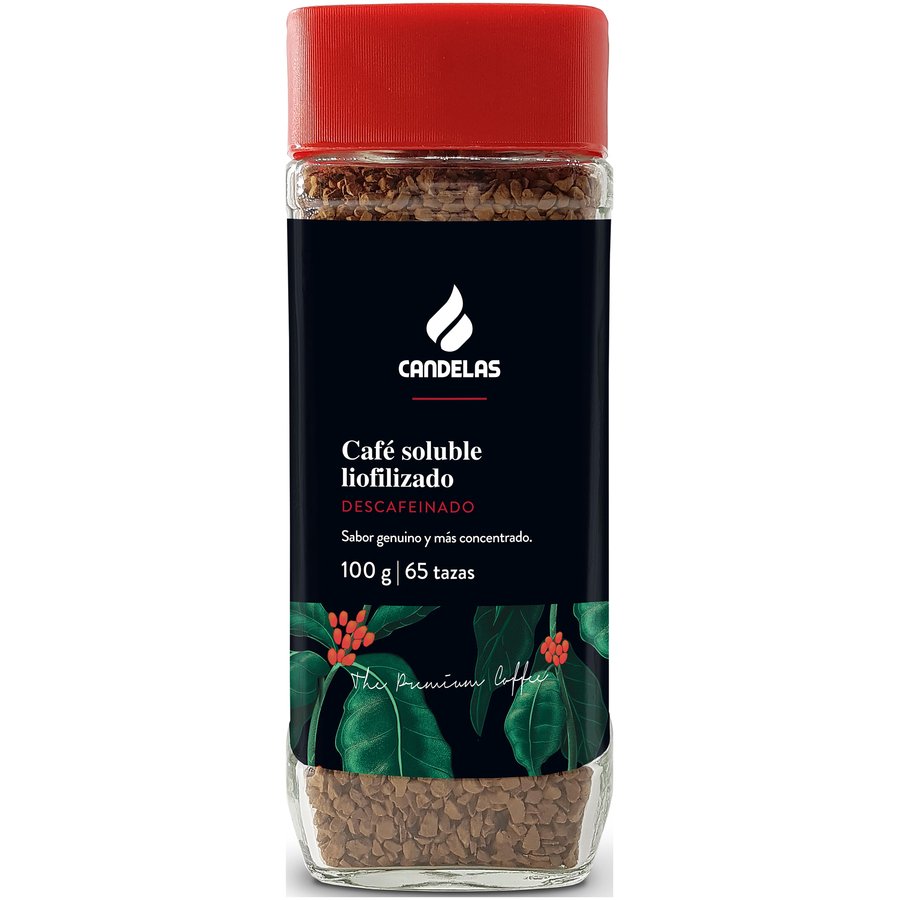 Café soluble CANDELAS descafeinado liofilizado 100 g