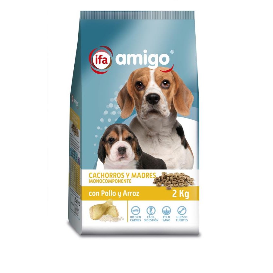 Alimento perro cachorros madres monocomponente pollo, arroz IFA AMIGO 2 k.