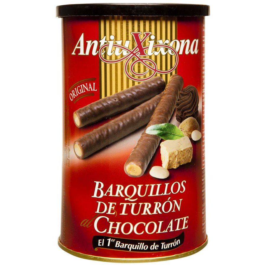 Barquillos rellenos de turrón con chocolate ANTIU XIXONA 200 g