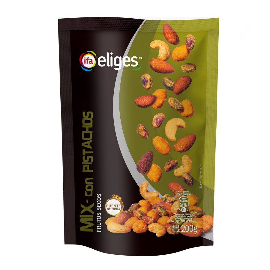 Mix frutos secos con pistachos IFA ELIGES bolsa 200g