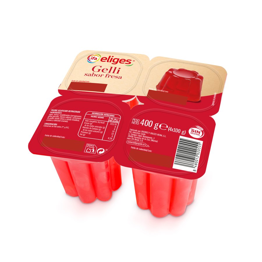 Gelatina fresa IFA ELIGES 4X100 g