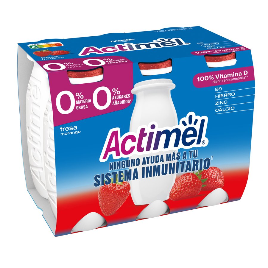 ACTIMEL DANONE líquido fresa 0% 6x100 g