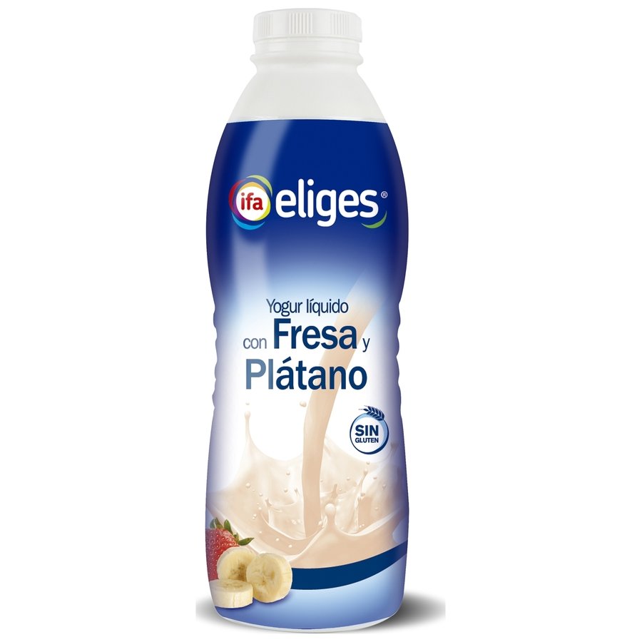 Yogur líquido IFA ELIGES fresa plátano botella 1l