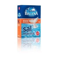 Sal marina LA BALLENA gruesa yodada caja 1 kg