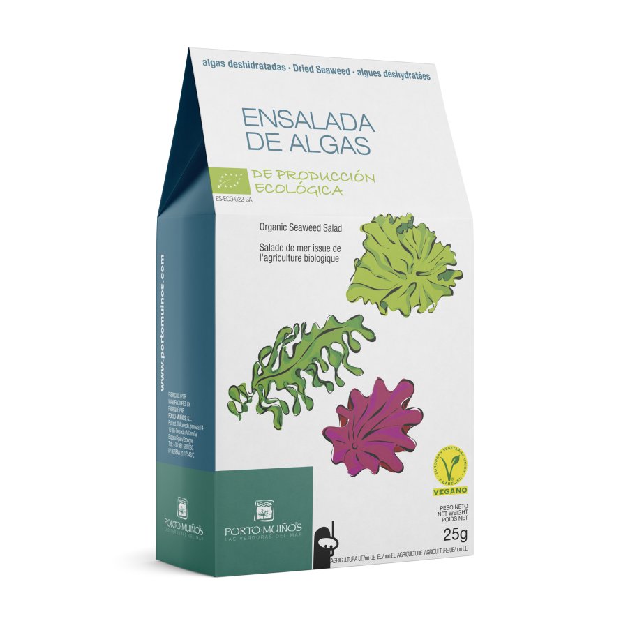 Algas deshidratadas ecológicas PORTO MUIÑOS ensalada algas marinas bolsa 25 g