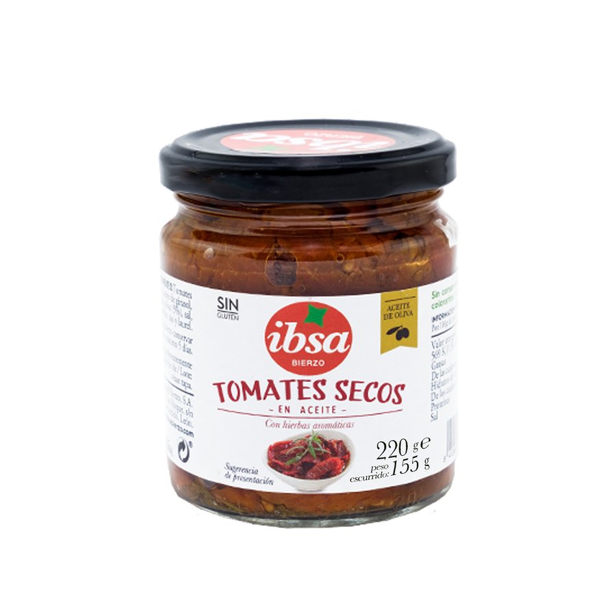 Tomates secos IBSA en aceite oliva 220 g pn.
