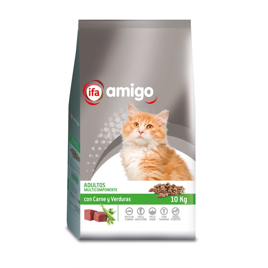 Alimento gato adulto multicomponente carne y verduras IFA AMIGO 10 kg