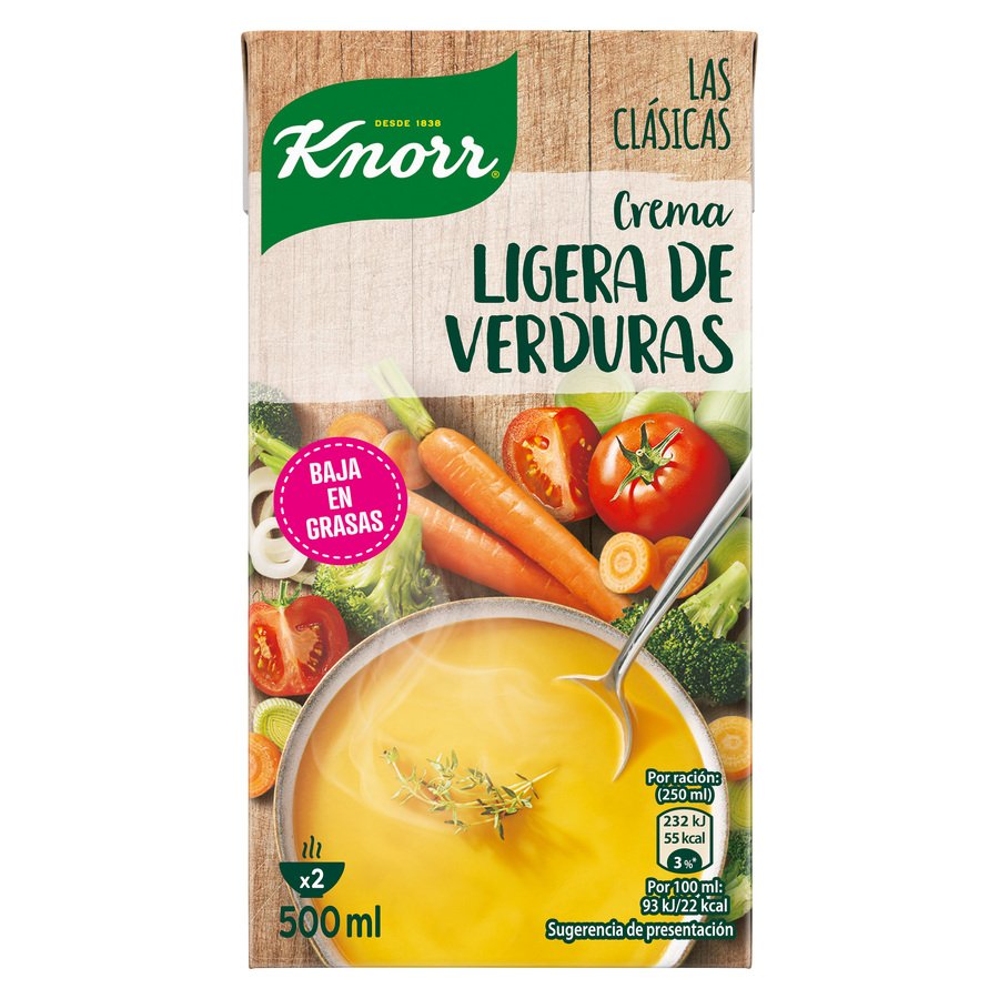 Crema ligera de verduras KNORR Las clásicas 500 ml