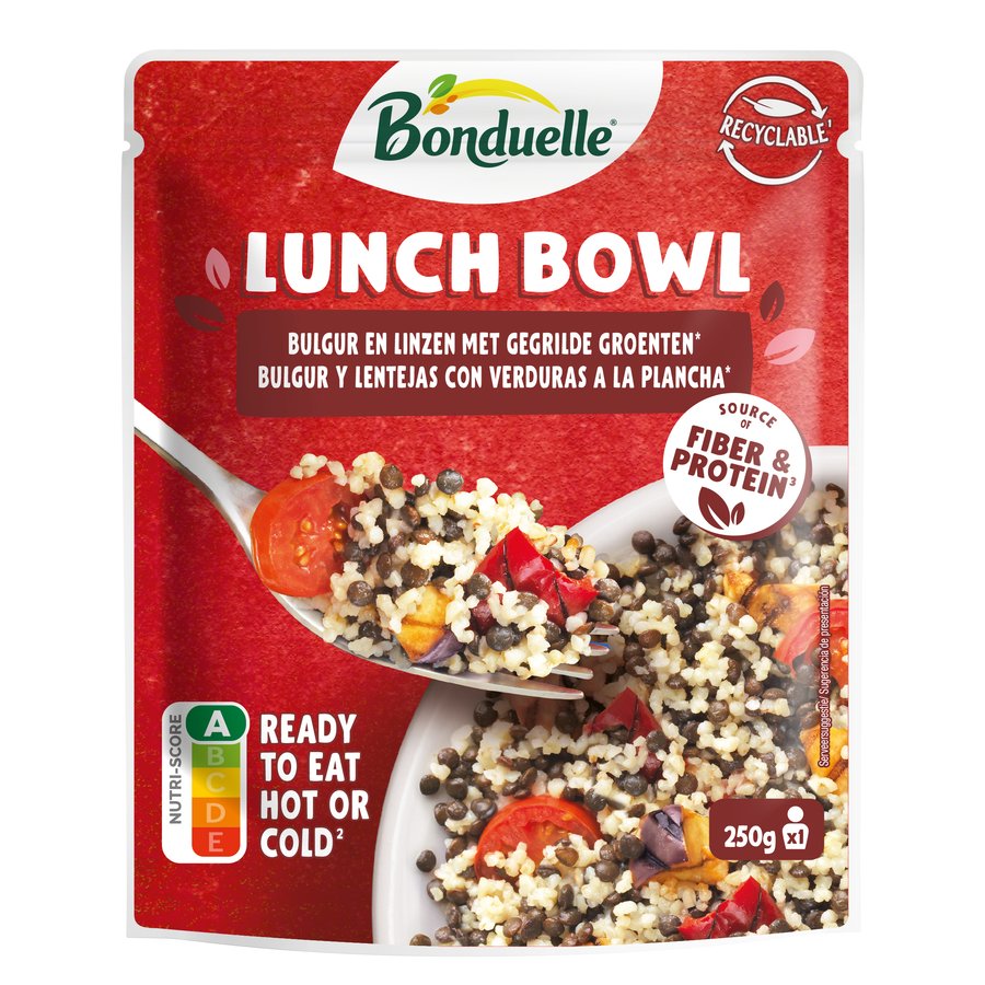 Imagen de Lunch bowl BONDUELLE lenteja/bulgur/pimiento/berenjena/tomate 250 g