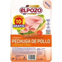 Fiambre de pechuga de pollo ELPOZO lonchas finas 75 g