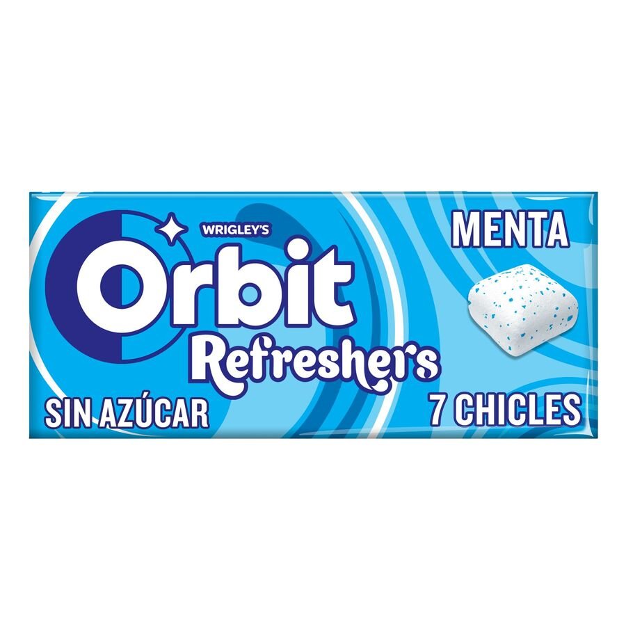 Chicle ORBIT Refreshers menta grageas estuche 15 g