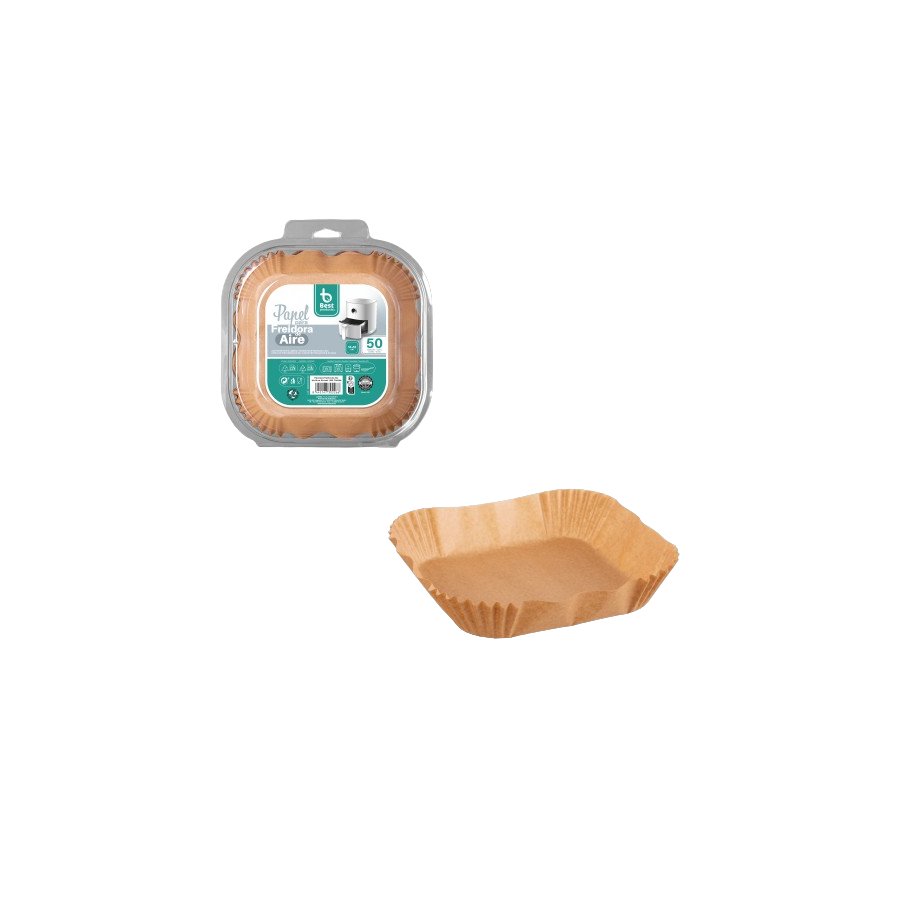 Papel cuadrado para freidora de aire BEST PRODUCTS 16x16cm 50 unidades