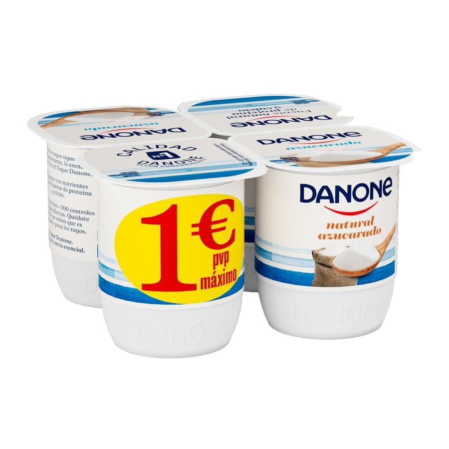 Yogur natural azucarado DANONE 4x120 g