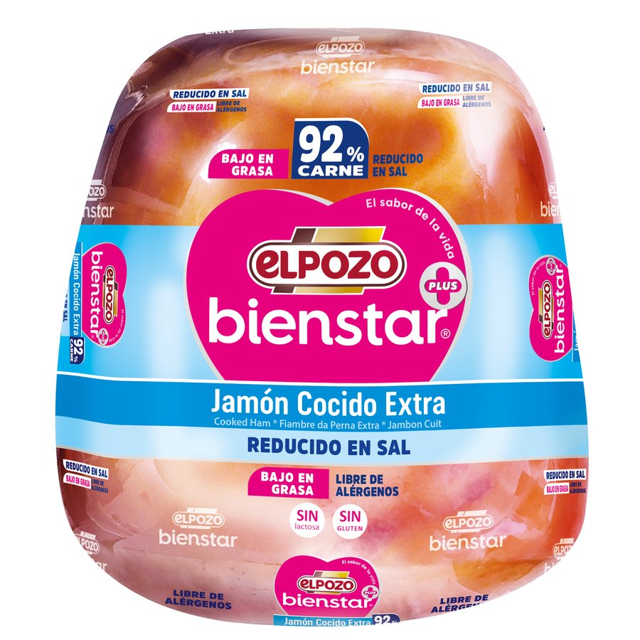 Jamón cocido ELPOZO Bienstar sin grasa y reducido en sal kilo