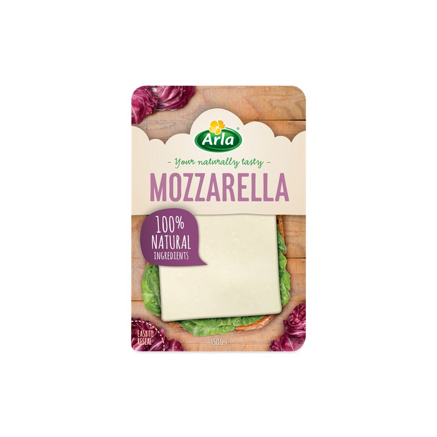 Queso mozzarella ARLA 100% natural lonchas 150 g
