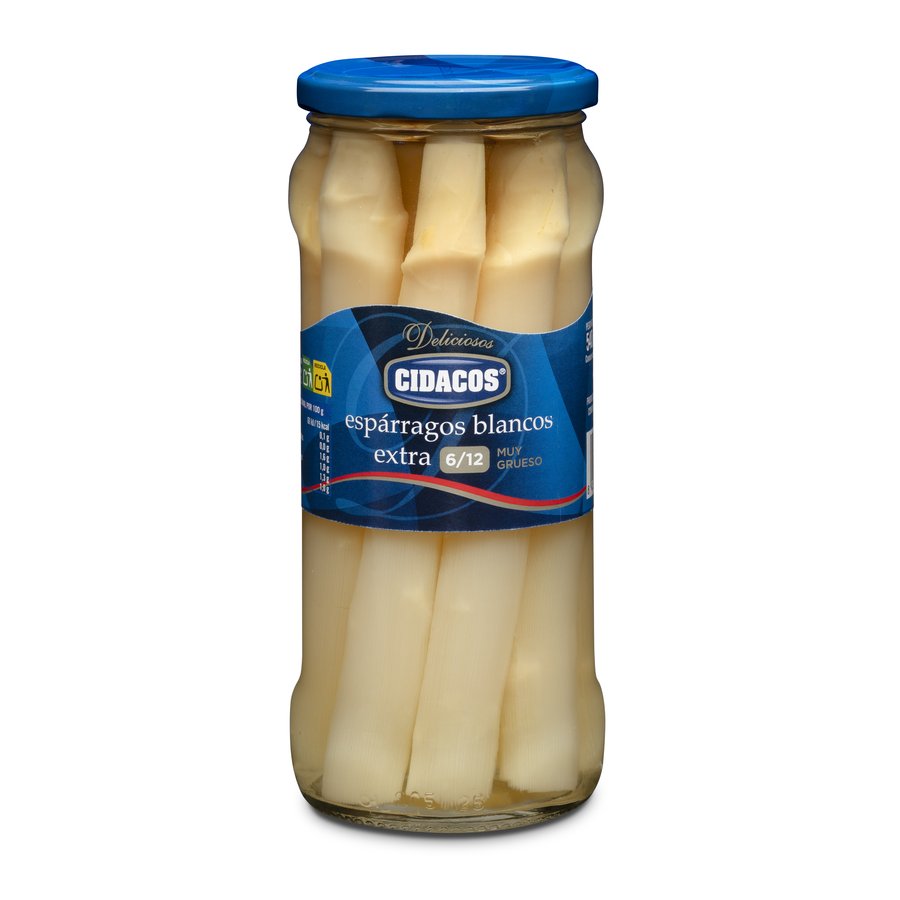 Espárragos blancos CIDACOS muy gruesos 6/12 frasco 325 g pne.