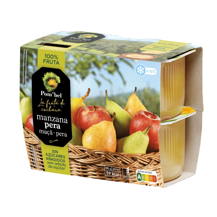 Puré de manzana y pera POMBEL pack 4X100 g