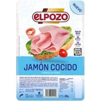 Jamón cocido ELPOZO bajo en grasa lonchas 80 g