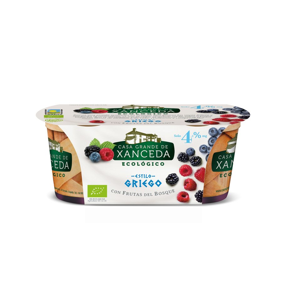 Leche fermentada estilo griego XANCEDA eco con frutas del bosque 2x125 g