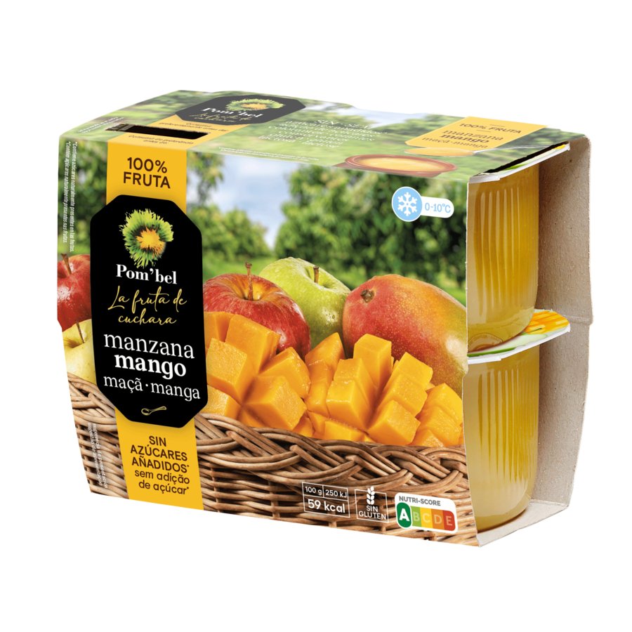 Puré de manzana y mango POMBEL pack 4x100 g