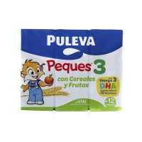 Preparado lácteo PULEVA peques cereáis e froitas 3x200 ml