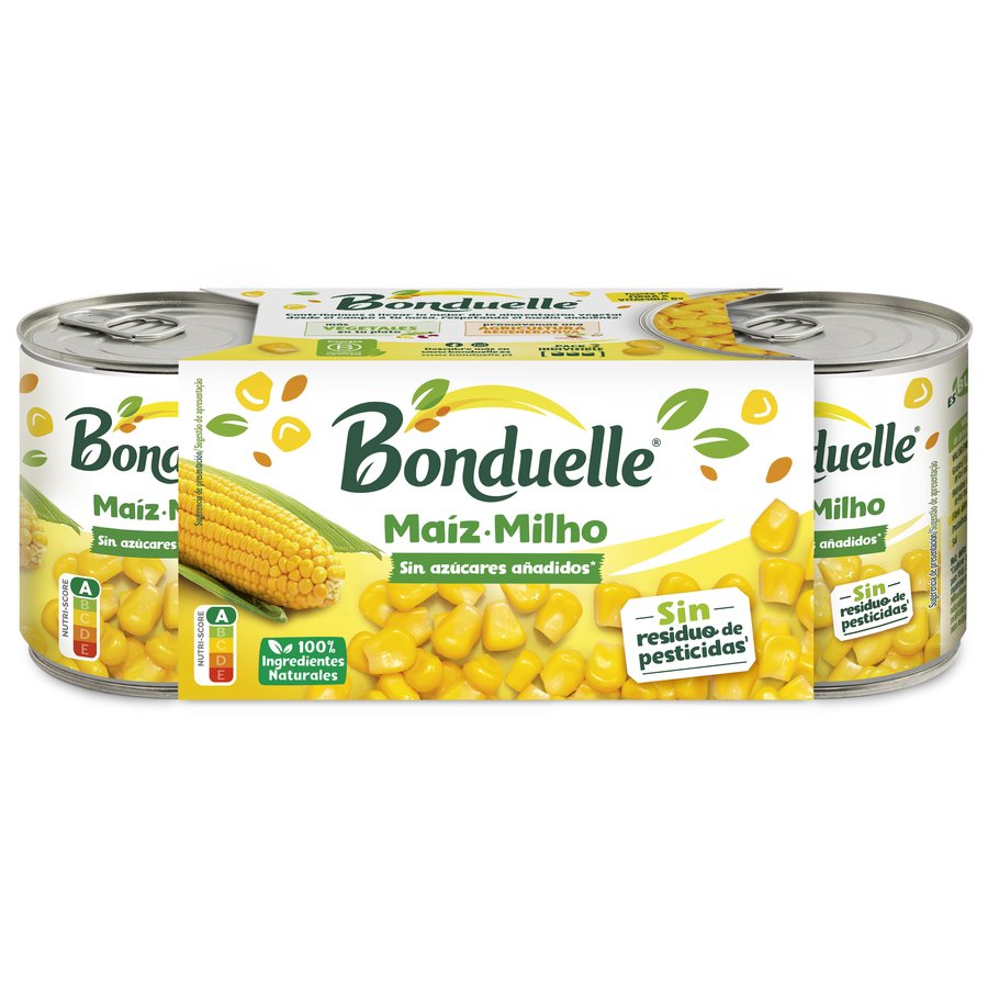 Maíz dulce en grano BONDUELLE pack 3x140 g pne.