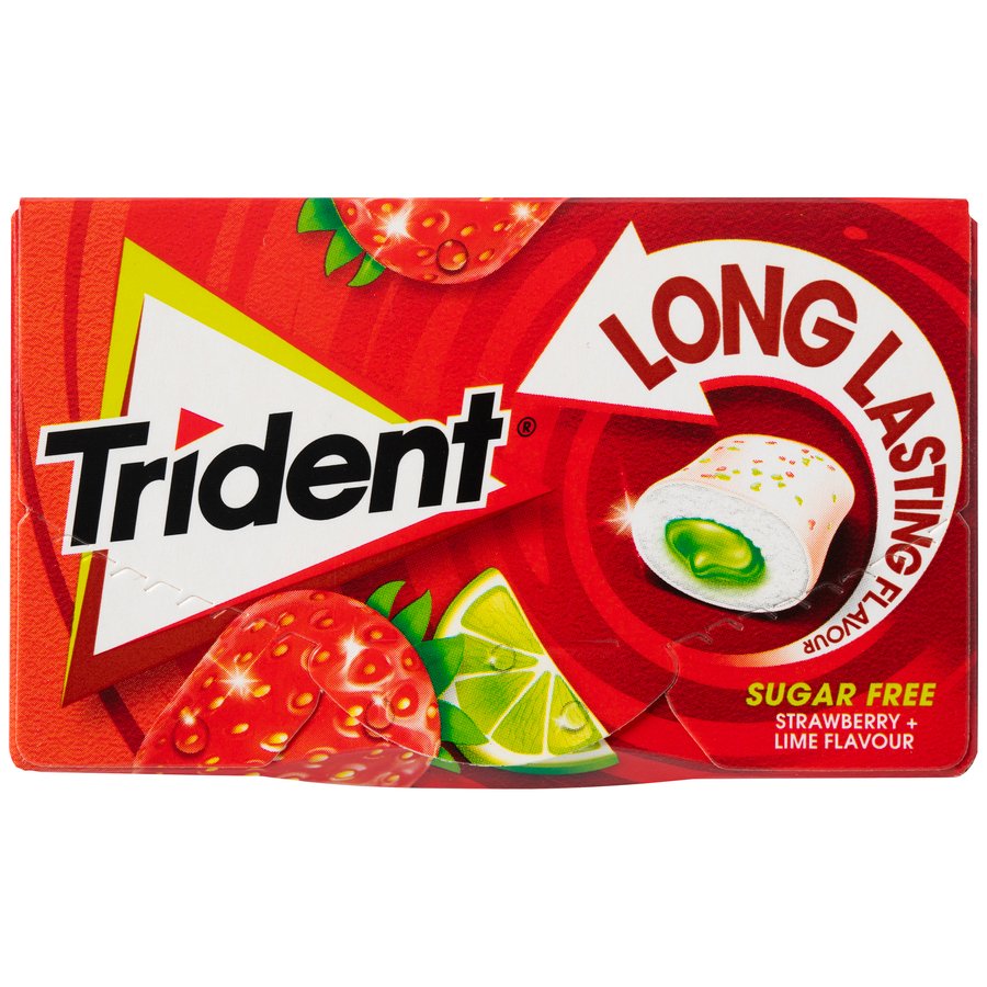 Chicle TRIDENT Max sin azúcar fresa-lima gragea estuche 22 g